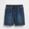 Ultrazachte denim baggy-korte broek met elastische tailleband voor Baby & Peuter