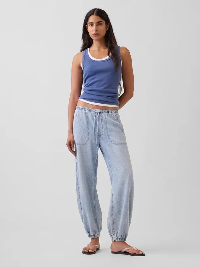 Ultrazachte denim Easy Barrel-joggers