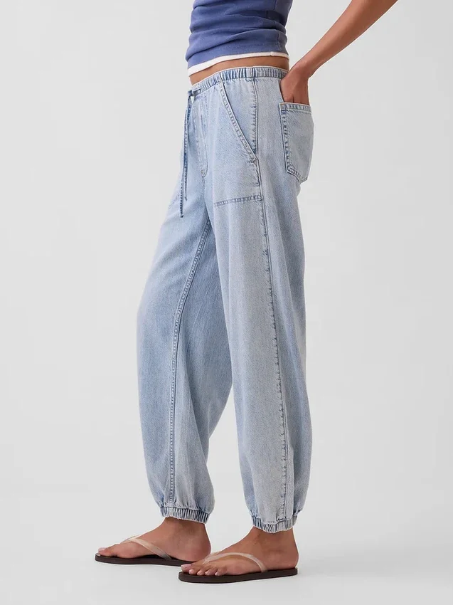 Ultrazachte denim Easy Barrel-joggers