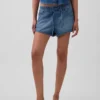 Ultrazachte denim Easy Dolphin-korte broek met middelhoge taille
