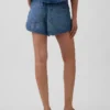 Ultrazachte denim Easy Dolphin-korte broek met middelhoge taille
