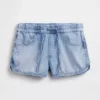 Ultrazachte denim Easy Dolphin-korte broek met middelhoge taille
