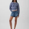 Ultrazachte denim Easy Dolphin-korte broek met middelhoge taille