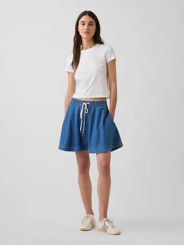 Ultrazachte denim easy-mini-rok