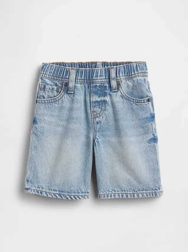 Ultrazachte denim-korte broeken met elastische tailleband voor Baby & Peuter