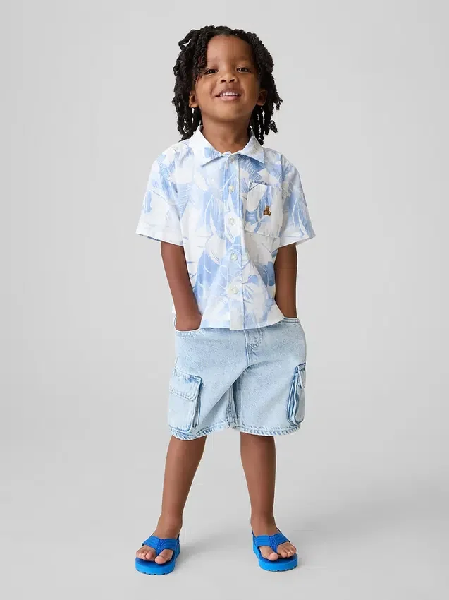 Ultrazachte denim korte broeken met elastische tailleband voor Baby & Peuter