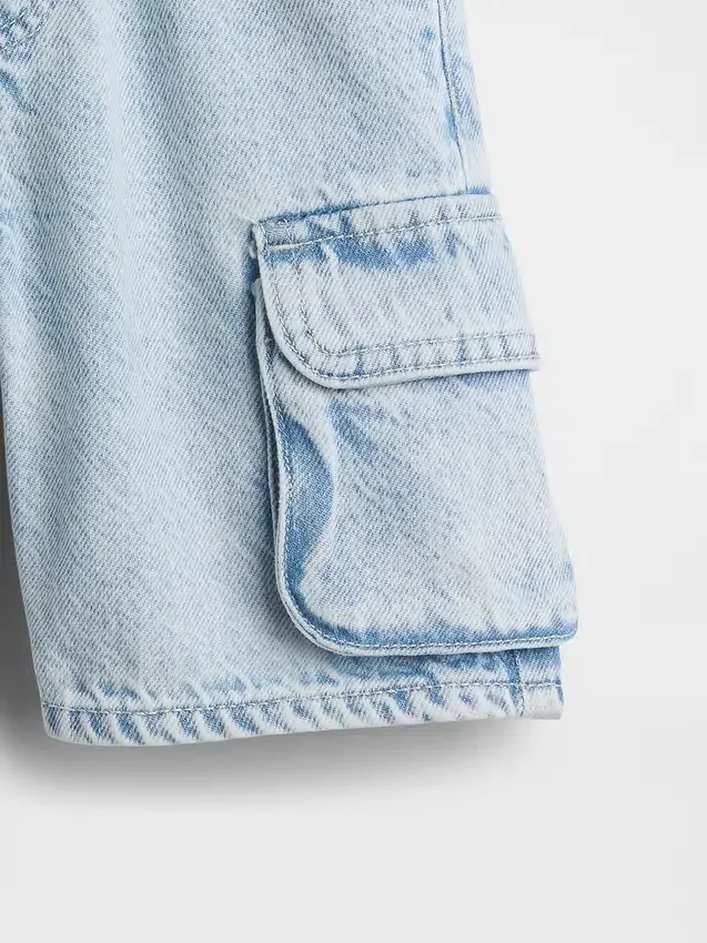 Ultrazachte denim korte broeken met elastische tailleband voor Baby & Peuter