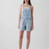 Ultrazachte denim loszittende korte overall