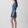 Ultrazachte denim mini-jurk met pofmouwen