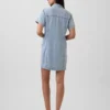 Ultrazachte denim mini-shirtjurk