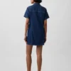 Ultrazachte denim mini-shirtjurk