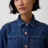 Ultrazachte denim mini-shirtjurk
