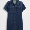 Ultrazachte denim mini-shirtjurk