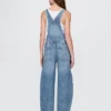 Ultrazachte denim-overall met hoefijzervormige schouderbanden