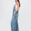 Ultrazachte denim-overall met hoefijzervormige schouderbanden