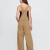 Ultrazachte denim-overall met hoefijzervormige schouderbanden