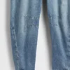 Ultrazachte denim-overall met hoefijzervormige schouderbanden
