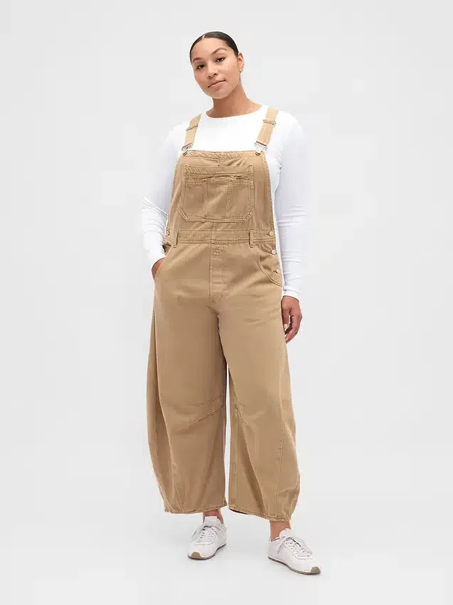 Ultrazachte denim-overall met hoefijzervormige schouderbanden