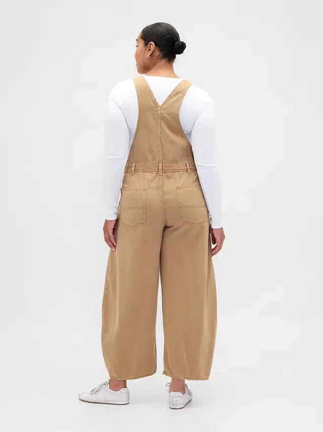 Ultrazachte denim-overall met hoefijzervormige schouderbanden