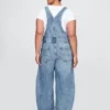 Ultrazachte denim-overall met hoefijzervormige schouderbanden
