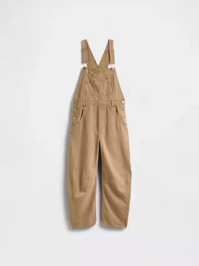 Ultrazachte denim-overall met hoefijzervormige schouderbanden