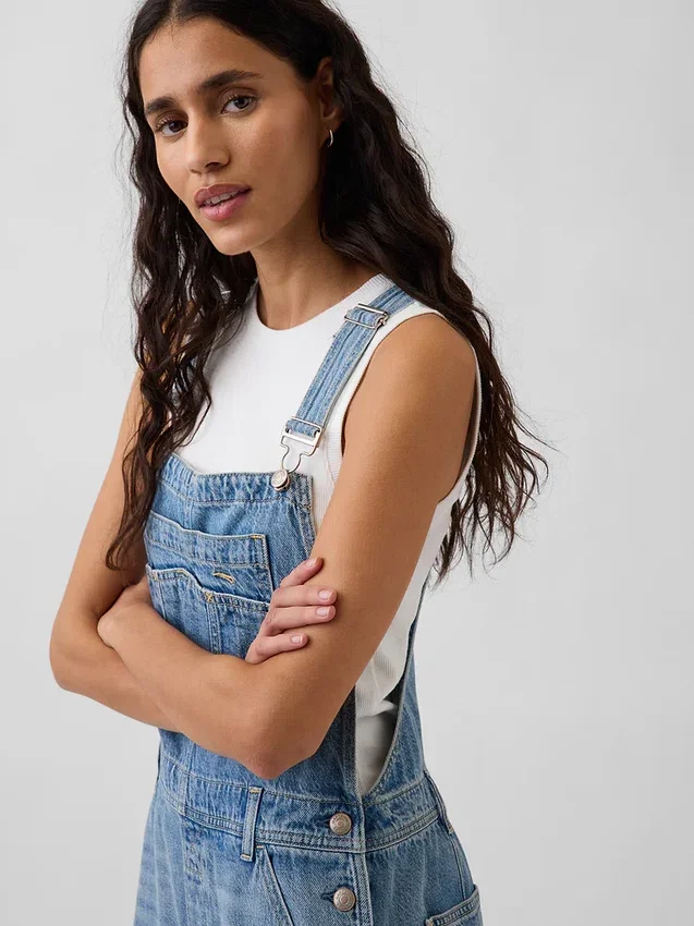 Ultrazachte denim overall met relaxte pasvorm