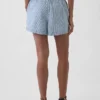 Ultrazachte denimkorte broek met strepen