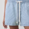 Ultrazachte denimkorte broek met strepen
