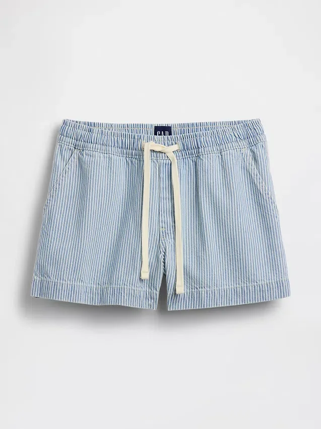 Ultrazachte denimkorte broek met strepen