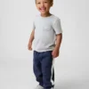 Ultrazachte gestreepte broek met elastische tailleband voor Baby & Peuter