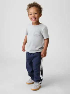 Ultrazachte gestreepte broek met elastische tailleband voor Baby & Peuter