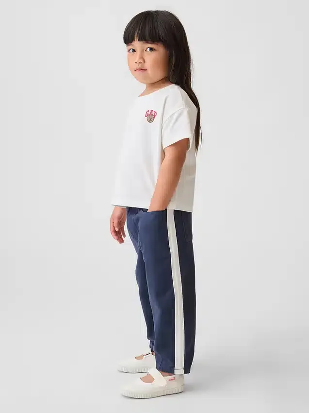 Ultrazachte gestreepte broek met elastische tailleband voor Baby & Peuter