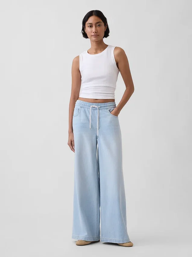 Ultrazachte, ruimvallende Jeans met middelhoge taille