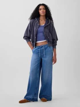 Ultrazachte, ruimvallende Jeans met middelhoge taille