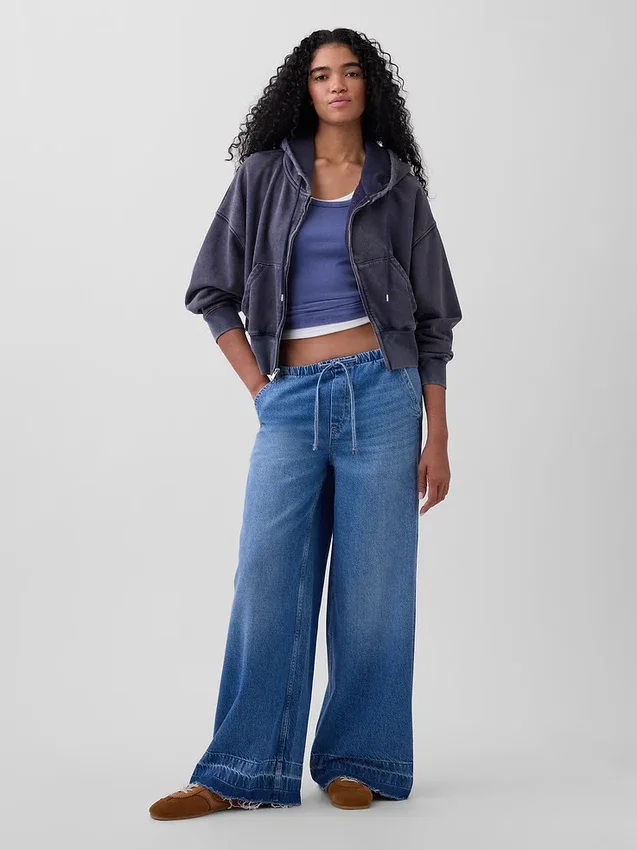 Ultrazachte, ruimvallende Jeans met middelhoge taille