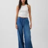 Ultrazachte, ruimvallende Jeans met middelhoge taille