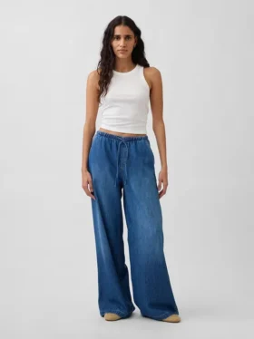 Ultrazachte, ruimvallende Jeans met middelhoge taille