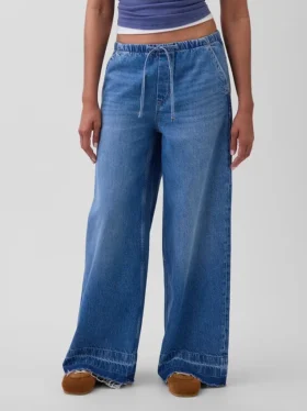 Ultrazachte, ruimvallende Jeans met middelhoge taille