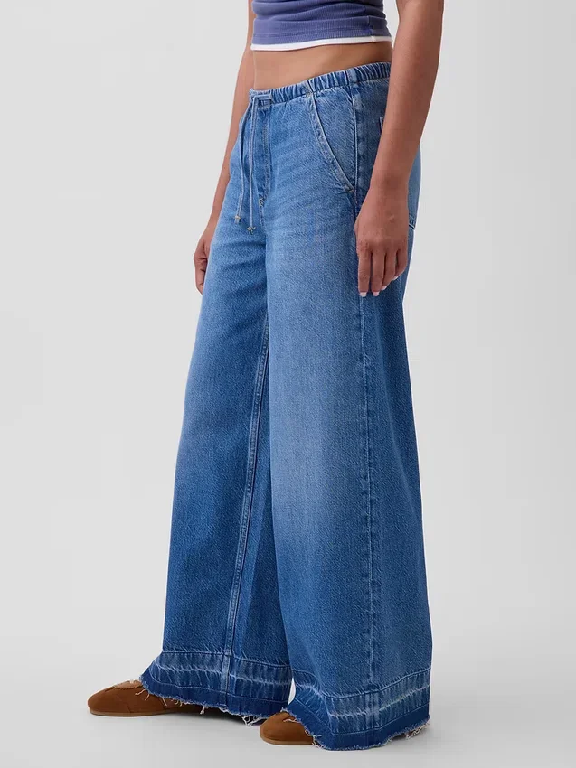Ultrazachte, ruimvallende Jeans met middelhoge taille