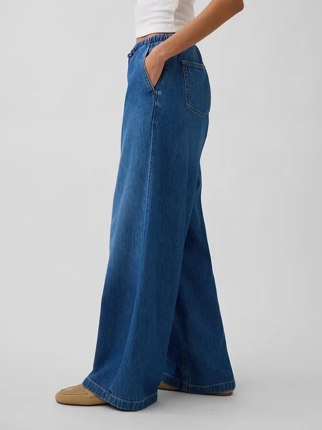 Ultrazachte, ruimvallende Jeans met middelhoge taille