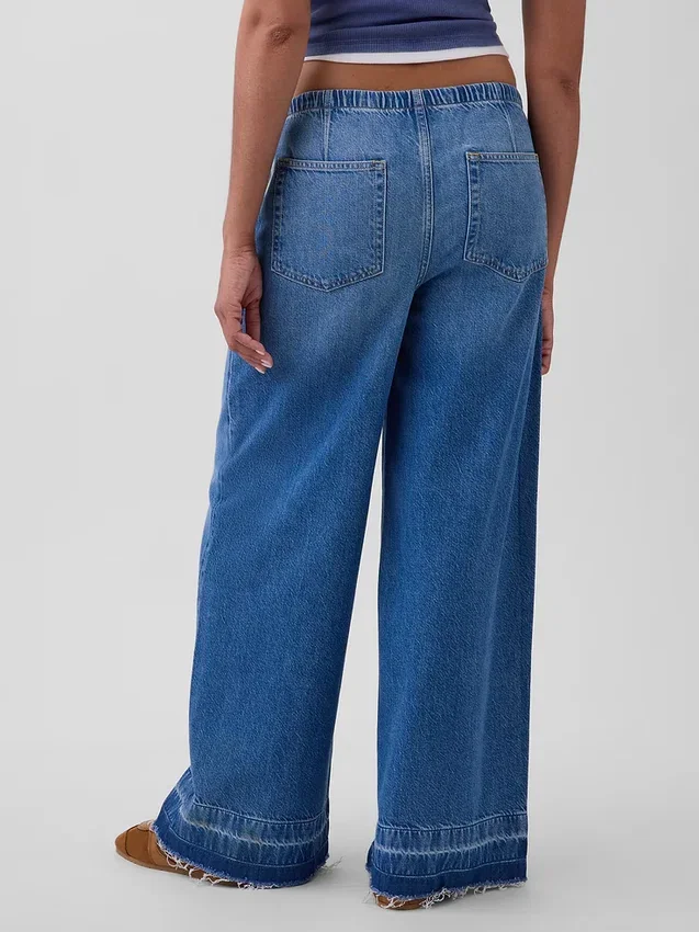Ultrazachte, ruimvallende Jeans met middelhoge taille