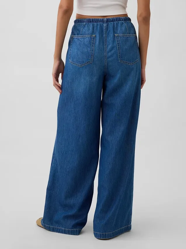Ultrazachte, ruimvallende Jeans met middelhoge taille
