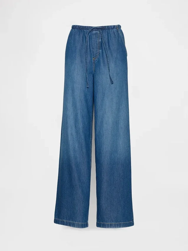Ultrazachte, ruimvallende Jeans met middelhoge taille