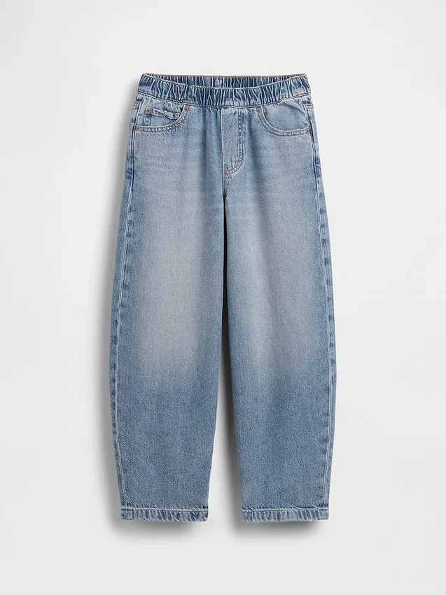 Ultrazachte, ruimvallende Jeans met taps toelopende pijpen voor kinderen