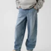 Ultrazachte, ruimvallende Jeans met taps toelopende pijpen voor kinderen