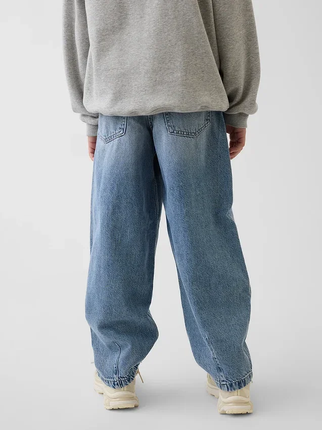 Ultrazachte, ruimvallende Jeans met taps toelopende pijpen voor kinderen