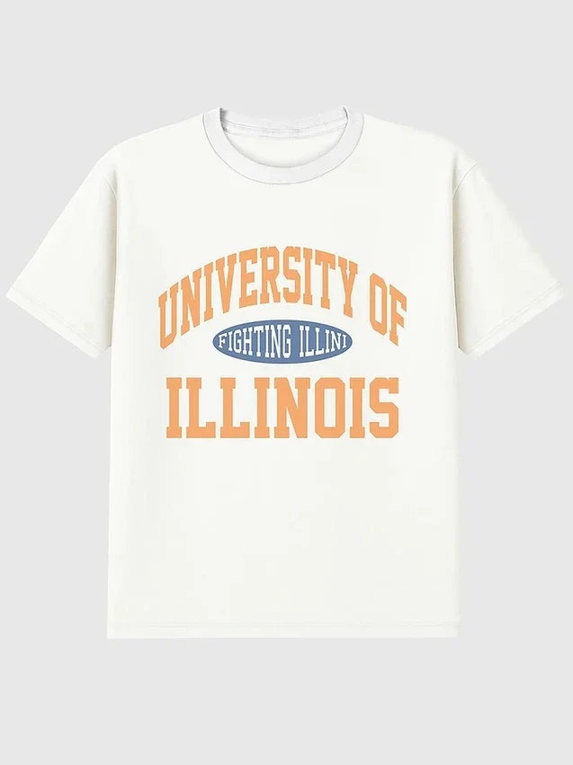 University of Illinois Vintage Fighting Illini-T-shirt met print