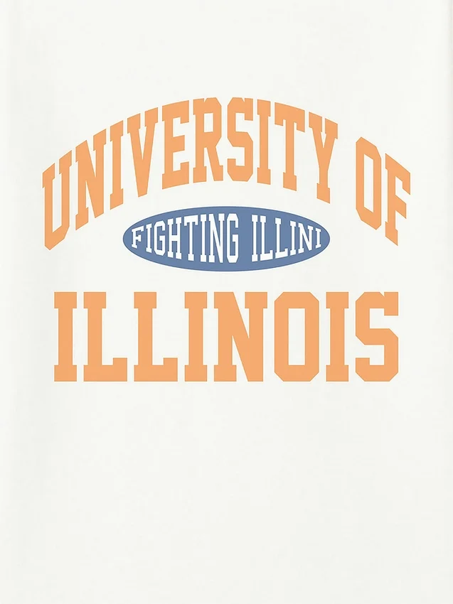 University of Illinois Vintage Fighting Illini-T-shirt met print