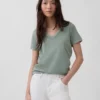 V-hals T-shirt van biologisch katoen (Vintagesoft)
