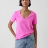 V-hals T-shirt van biologisch katoen (Vintagesoft)